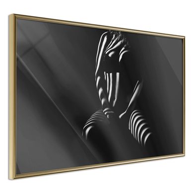 Affiche Murale Encadrée "blinds Shadow" 30 X 20 Cm Doré