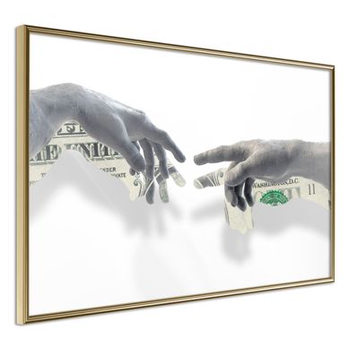 Affiche Murale Encadrée "touch Of Money" 60 X 40 Cm Doré