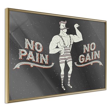 Affiche Murale Encadrée "athlete" 60 X 40 Cm Doré