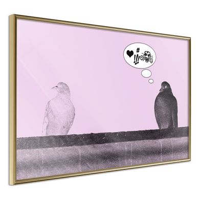 Affiche Murale Encadrée "rough Love" 90 X 60 Cm Doré