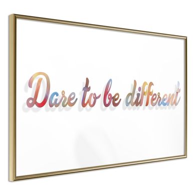 Affiche Murale Encadrée "dare To Be Yourself" 90 X 60 Cm Doré