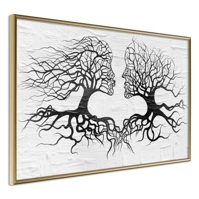 Affiche Murale Encadrée "like The Old Trees" 90 X 60 Cm Doré