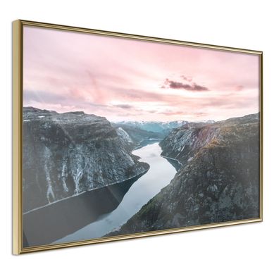 Affiche Murale Encadrée "stunning View" 30 X 20 Cm Doré