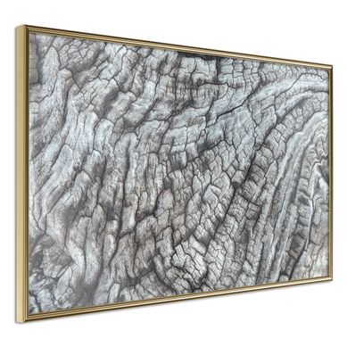 Affiche Murale Encadrée "carved With Fire" 60 X 40 Cm Doré
