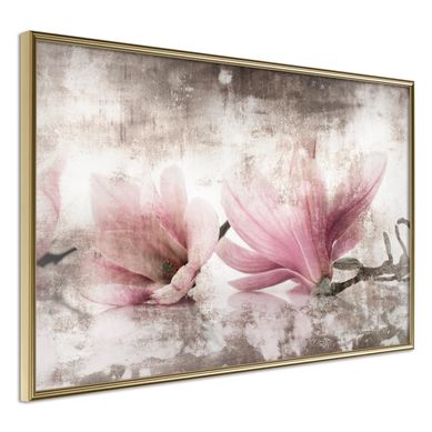 Affiche Murale Encadrée "picked Magnolias" 30 X 20 Cm Doré