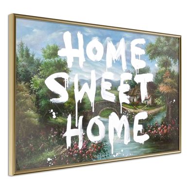 Affiche Murale Encadrée "there's No Place Like Home" 45 X 30 Cm Doré