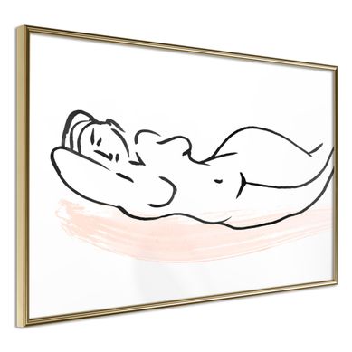Affiche Murale Encadrée "baroque Shapes" 60 X 40 Cm Doré