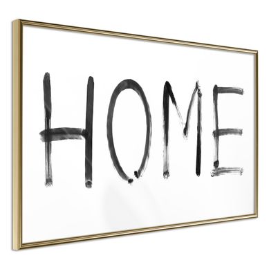 Affiche Murale Encadrée "simply Home Horizontal" 90 X 60 Cm Doré