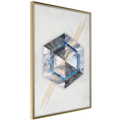 Affiche Murale Encadrée "marble Composition Ii" 30 X 42 Cm Doré