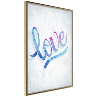 Affiche Murale Encadrée "love I" 30 X 42 Cm Doré