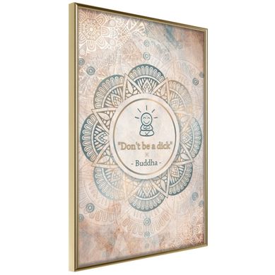 Affiche Murale Encadrée "buddha Is Right" 40 X 60 Cm Doré