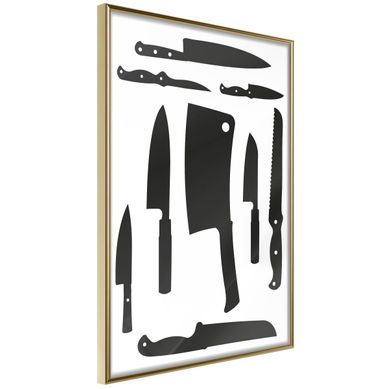 Affiche Murale Encadrée "chef's Must-have " 30 X 42 Cm Doré