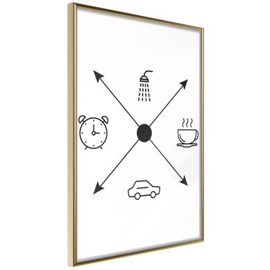 Affiche Murale Encadrée "morning Routine" 40 X 60 Cm Doré