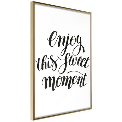 Affiche Murale Encadrée "moment" 21 X 30 Cm Doré