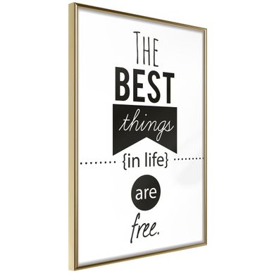 Affiche Murale Encadrée "the Best Things " 21 X 30 Cm Doré