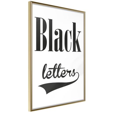 Affiche Murale Encadrée "black Lettering" 30 X 42 Cm Doré
