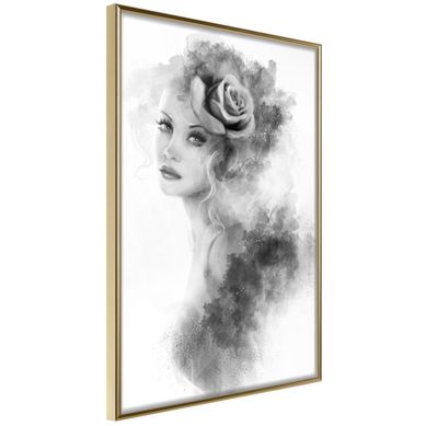 Affiche Murale Encadrée "mysterious Lady" 30 X 42 Cm Doré