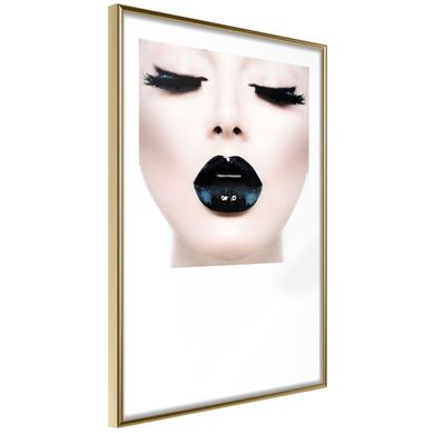 Affiche Murale Encadrée "black Lipstick" 21 X 30 Cm Doré