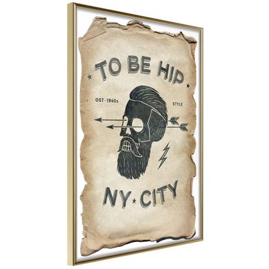 Affiche Murale Encadrée "hipster" 30 X 42 Cm Doré