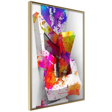 Affiche Murale Encadrée "colours And Shapes" 30 X 42 Cm Doré