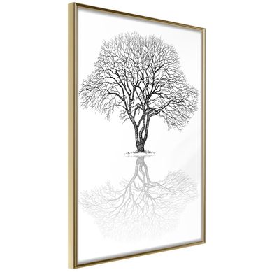 Affiche Murale Encadrée "roots Or Treetop" 30 X 42 Cm Doré