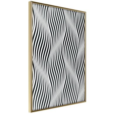 Affiche Murale Encadrée "illusion Of Movement" 30 X 42 Cm Doré