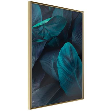 Affiche Murale Encadrée "evergreen Leaves" 21 X 30 Cm Doré