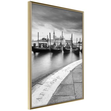 Affiche Murale Encadrée "gondolas" 40 X 60 Cm Doré