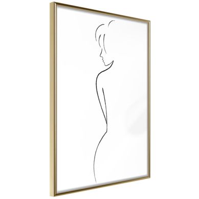 Affiche Murale Encadrée "silhouette" 30 X 42 Cm Doré