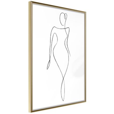 Affiche Murale Encadrée "impeccable Figure" 21 X 30 Cm Doré