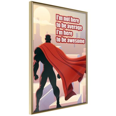 Affiche Murale Encadrée "be Your Own Superhero" 21 X 30 Cm Doré