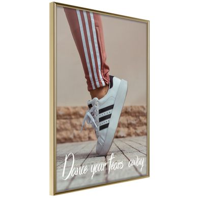 Affiche Murale Encadrée "dance" 21 X 30 Cm Doré