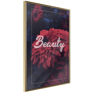 Affiche Murale Encadrée "beauty Of The Flowers" 30 X 42 Cm Doré