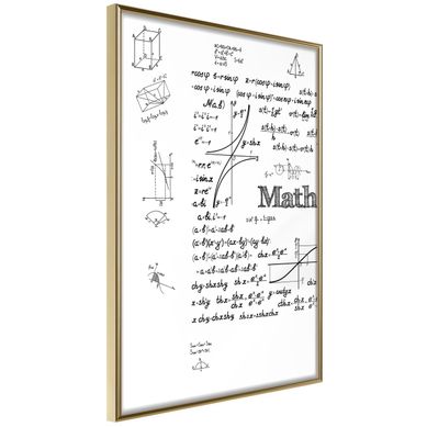 Affiche Murale Encadrée "math Formulas" 30 X 42 Cm Doré