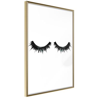 Affiche Murale Encadrée "false Eyelashes" 30 X 42 Cm Doré