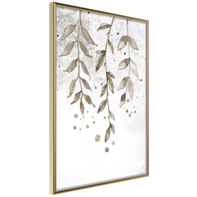 Affiche Murale Encadrée "curtain Of Leaves" 40 X 60 Cm Doré