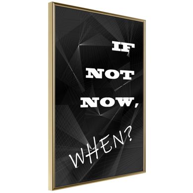 Affiche Murale Encadrée "when" 21 X 30 Cm Doré