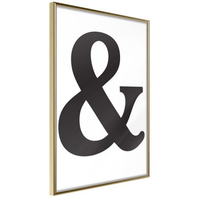 Affiche Murale Encadrée "ampersand Black" 40 X 60 Cm Doré