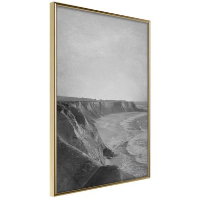 Affiche Murale Encadrée "sea Against The Land" 30 X 42 Cm Doré