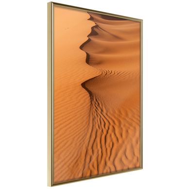 Affiche Murale Encadrée "patterns On The Sand" 30 X 42 Cm Doré