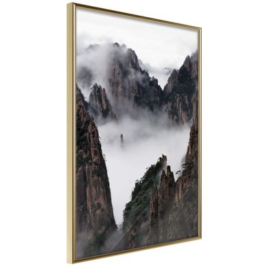 Affiche Murale Encadrée "misty Valley" 30 X 42 Cm Doré