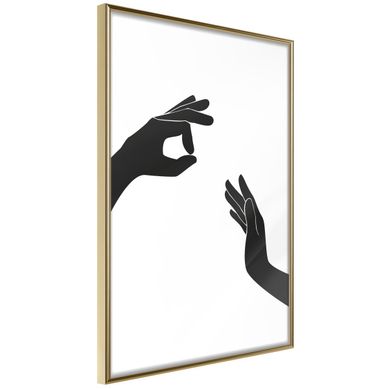 Affiche Murale Encadrée "language Of Gestures I" 21 X 30 Cm Doré