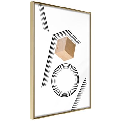 Affiche Murale Encadrée "cube In à Trap" 30 X 42 Cm Doré
