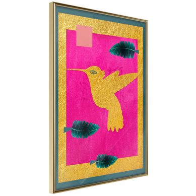 Affiche Murale Encadrée "native American Hummingbird" 40 X 60 Cm Doré