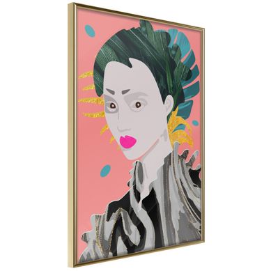 Affiche Murale Encadrée "geisha" 30 X 42 Cm Doré