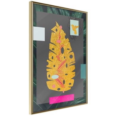 Affiche Murale Encadrée "botanical Treasure" 21 X 30 Cm Doré