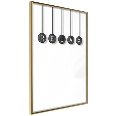 Affiche Murale Encadrée "relax" 30 X 42 Cm Doré