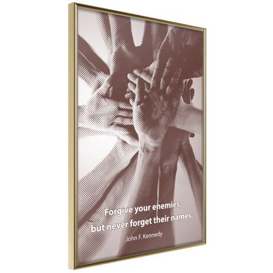 Affiche Murale Encadrée "hands" 21 X 30 Cm Doré