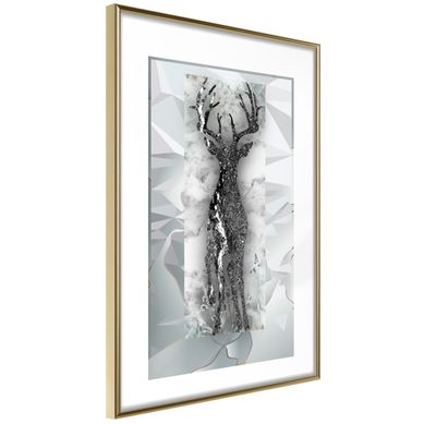 Affiche Murale Encadrée "crystal Deer" 40 X 60 Cm Doré