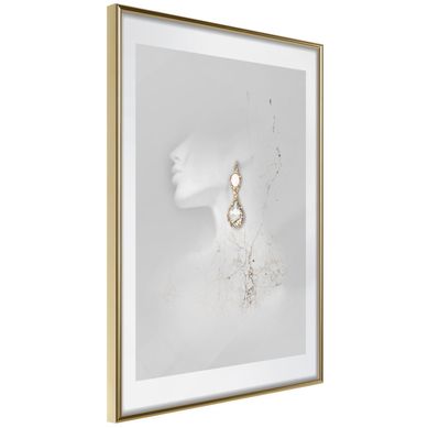Affiche Murale Encadrée "jewelry Is The Best Gift" 21 X 30 Cm Doré